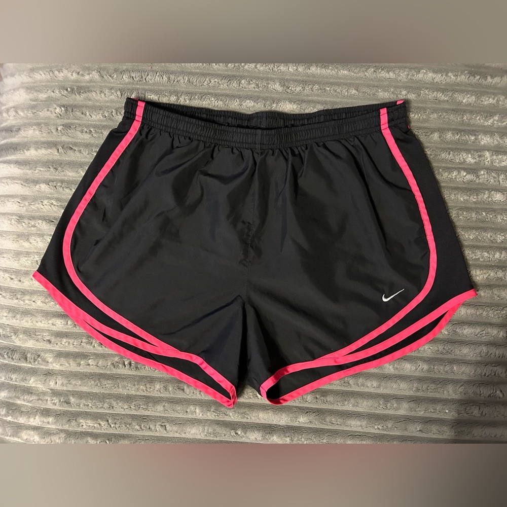 Nike Women's Athletic Shorts Black with Pink Trim